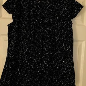 Black and white top with V-neck